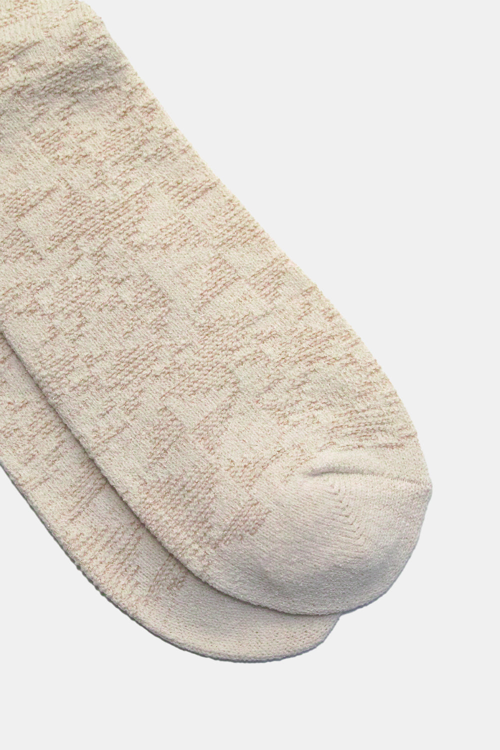Anonymous Ism Quilt Knit Crew Socks (Off White)