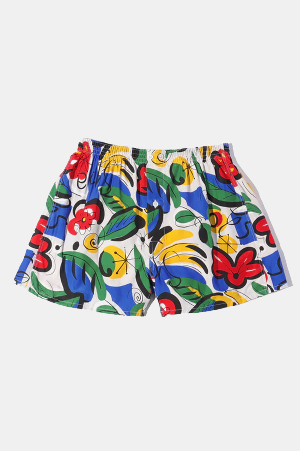 Anonymous Ism Rayon Ette Flower Pattern Boxers - Blue/Green/Yellow | Number Six