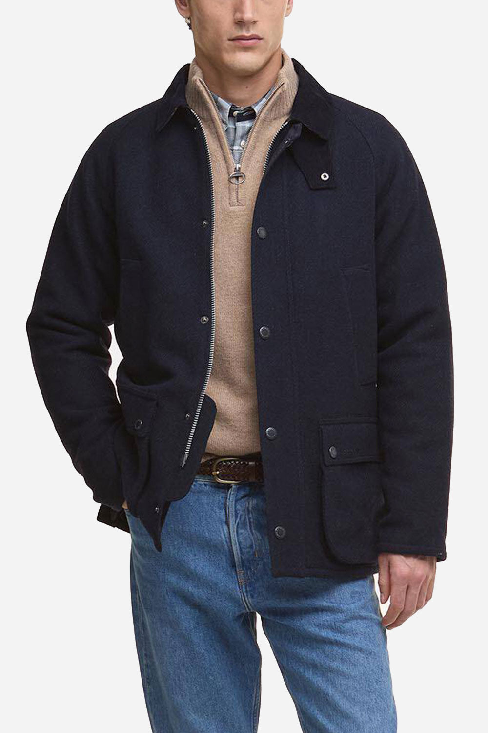 Barbour Bedale Wool Jacket (Navy)