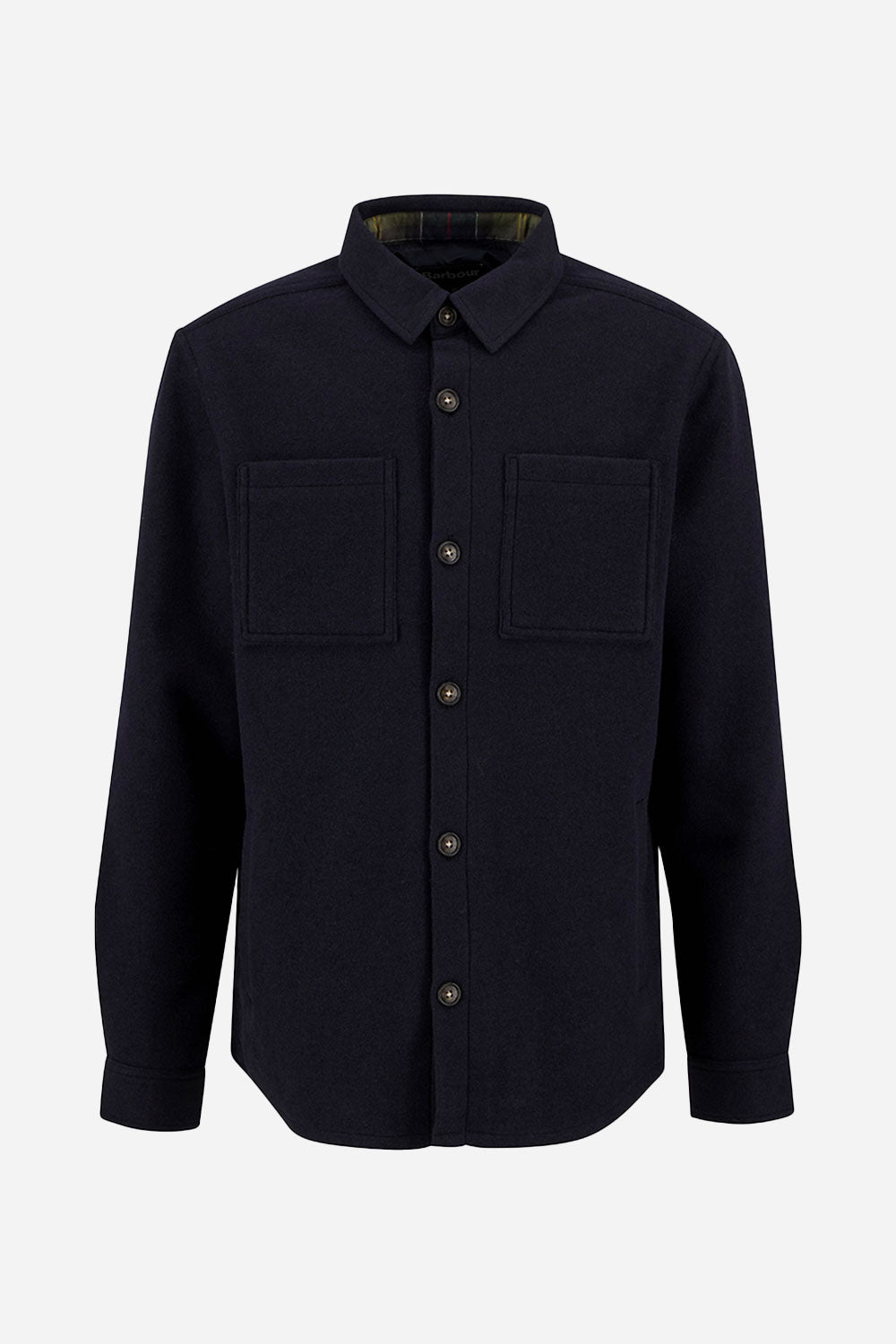 Barbour Marlow Tailored Wool Blend Overshirt (Navy Marl)