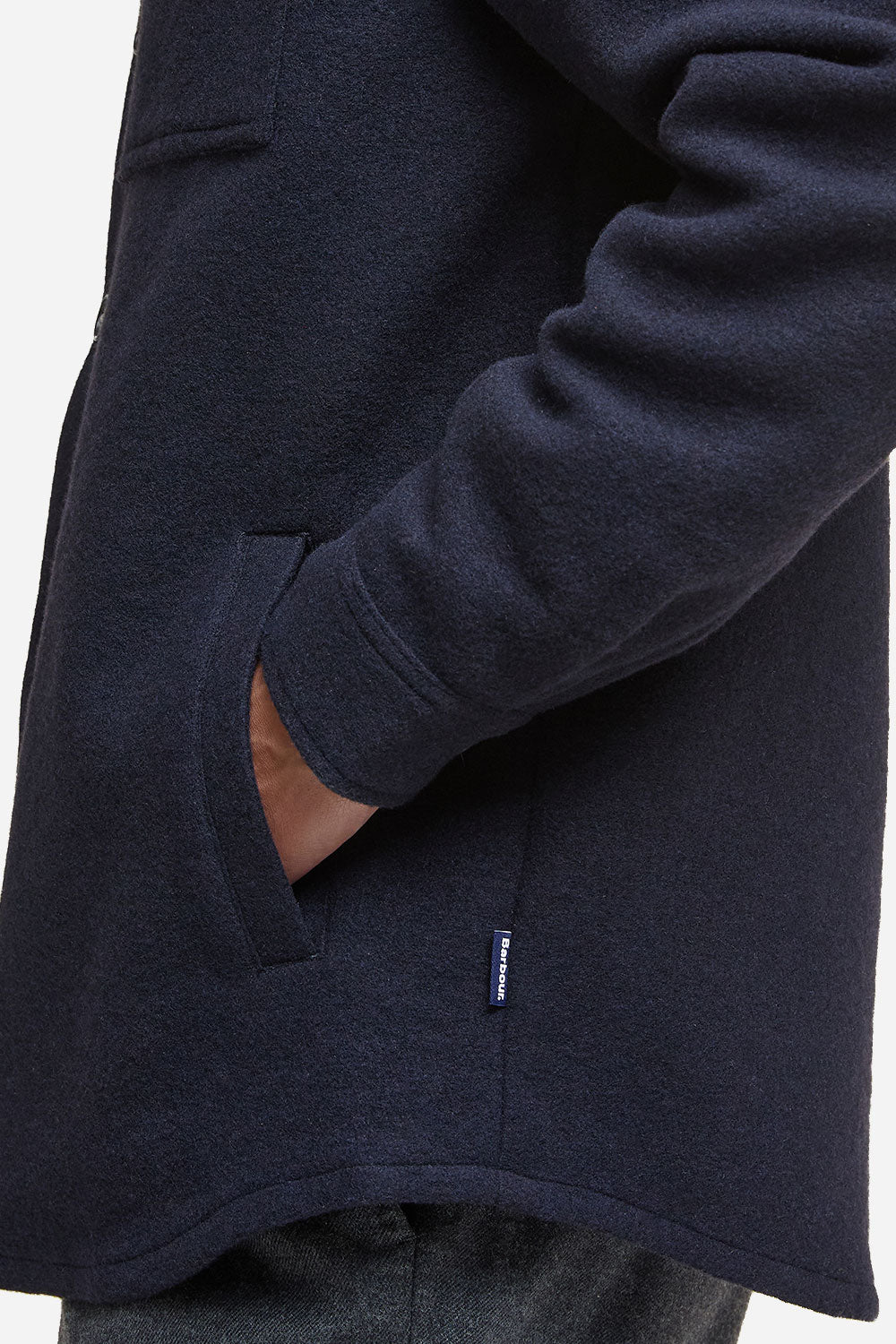 Barbour Marlow Tailored Wool Blend Overshirt (Navy Marl)