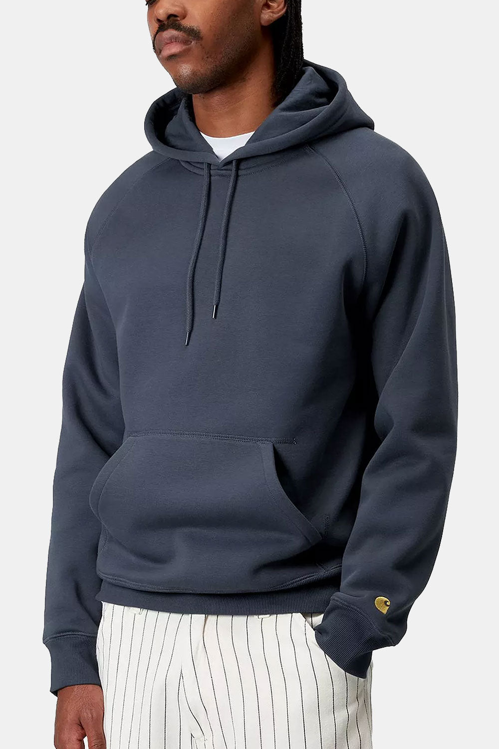 Carhartt WIP Hooded Chase Sweat (Dusky Blue/Gold)