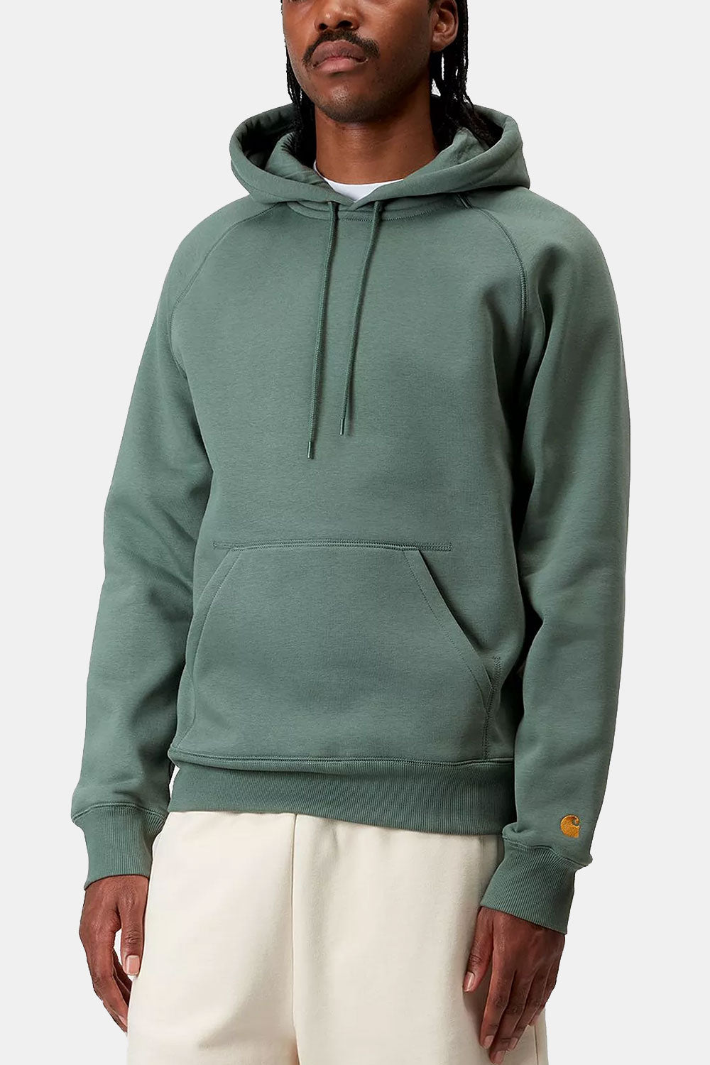 Carhartt WIP Hooded Chase Sweat (Silver Pine/Gold)