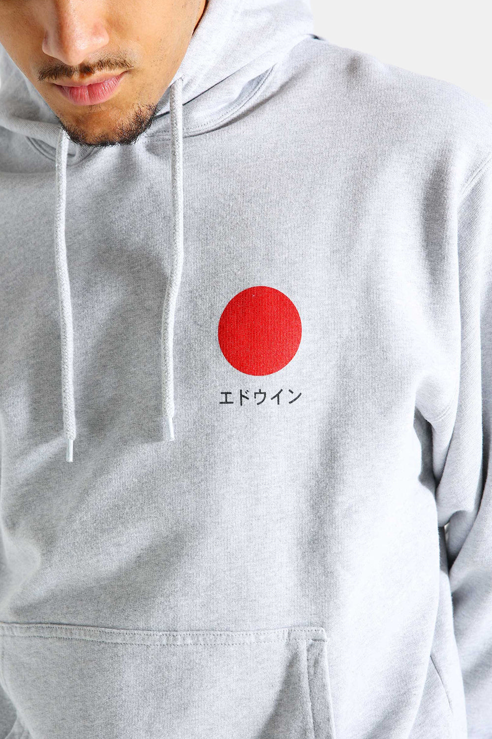 Edwin Japanese Sun Hooded Sweatshirt (Grey Marl)