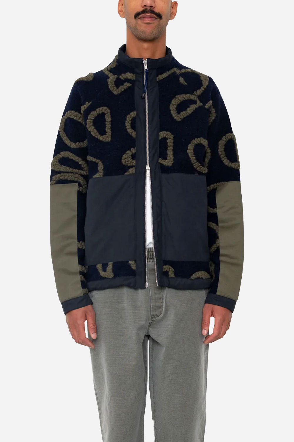 Folk Signal Fleece (Navy Circle Jacquard)