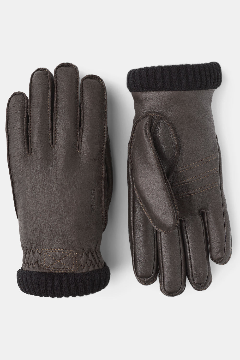 Hestra Deerskin Primaloft Rib Gloves (Dark Brown)