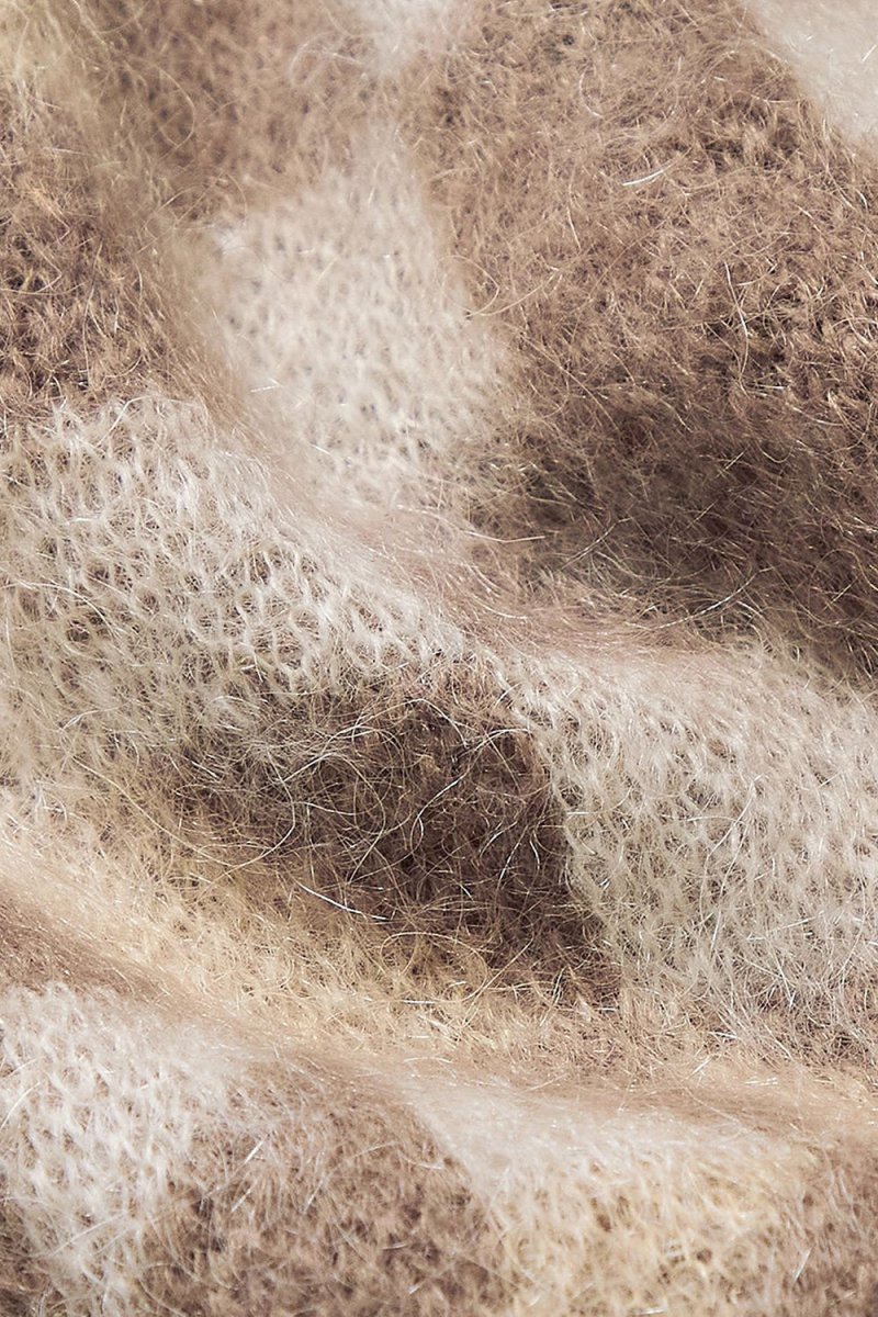 Anonymous Ism American Knit Quilt Cardigan (Multi Khaki) | Knitwear