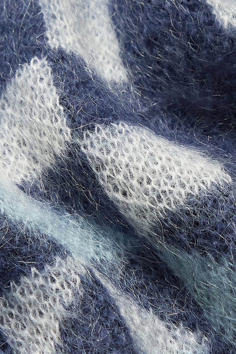 Anonymous Ism American Knit Quilt Cardigan (Shades Blue) | Knitwear