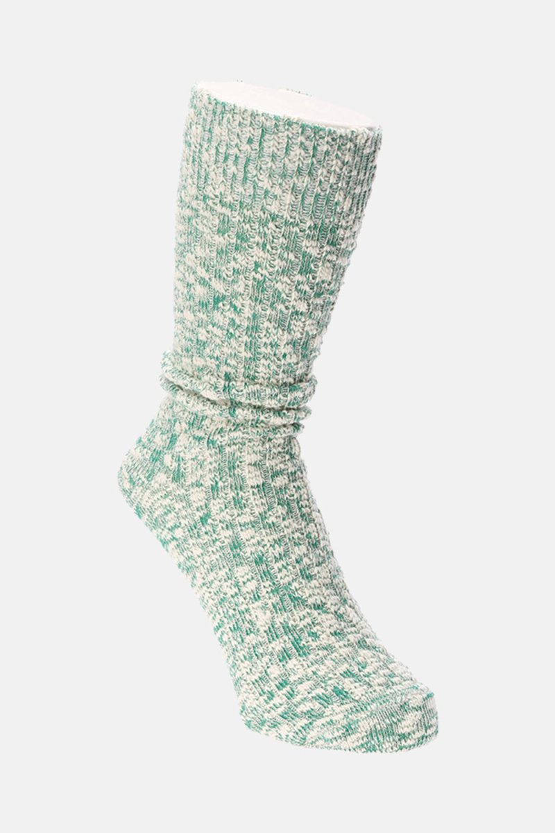 Anonymous Ism Light Comfy Slub Crew Socks (Green Melange) | Socks