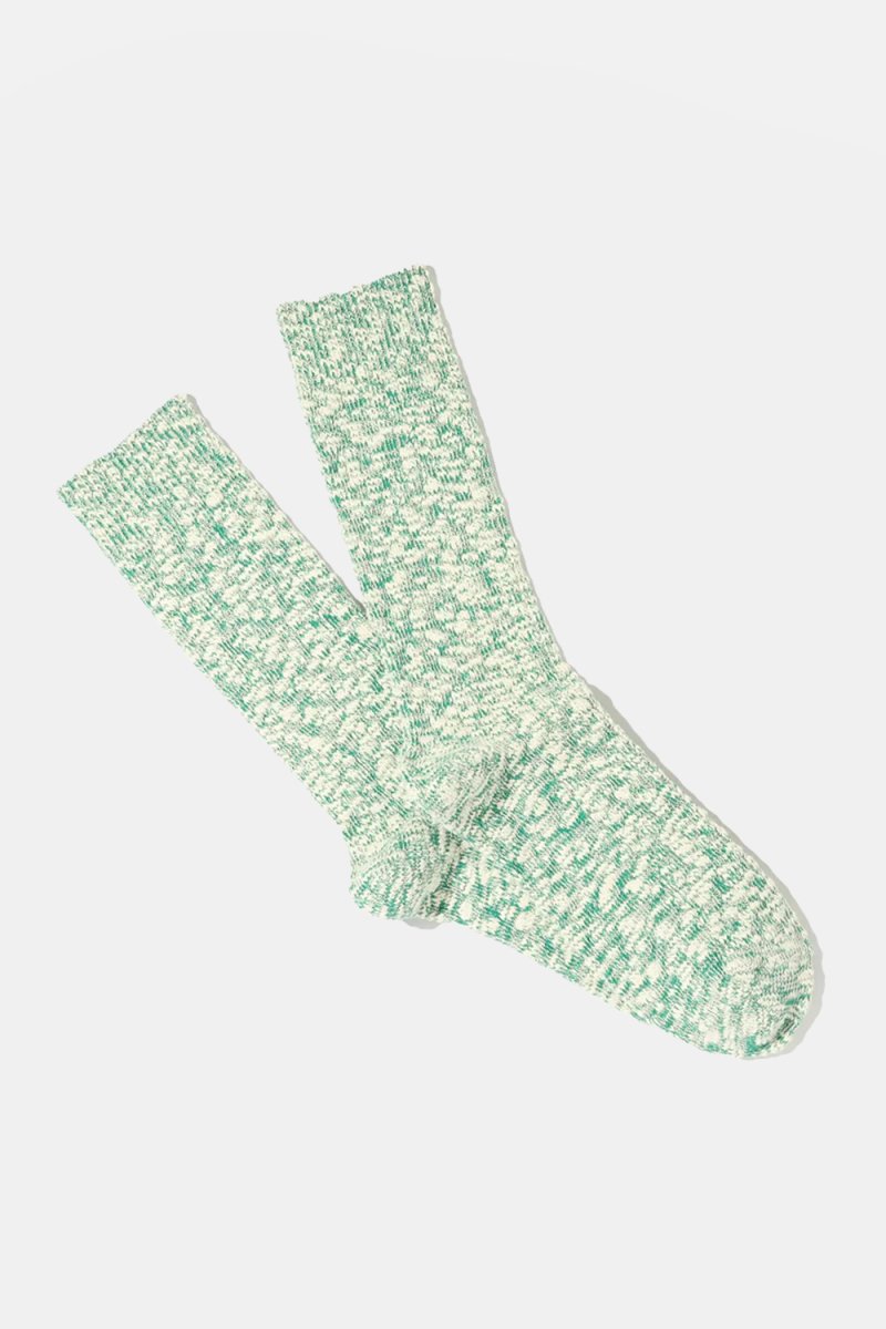 Anonymous Ism Light Comfy Slub Crew Socks (Green Melange) | Socks