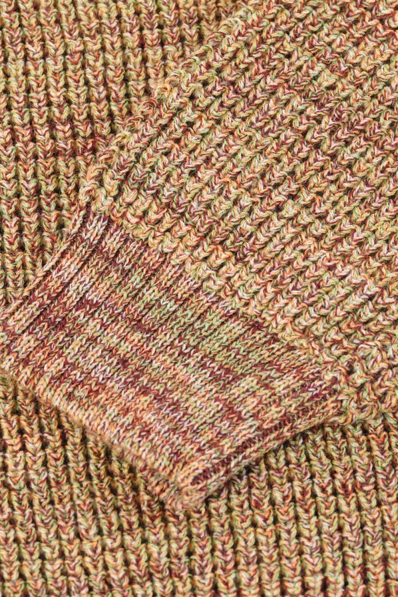 Anonymous Ism Mix Crew Neck Knit (Green/Brown) | Knitwear