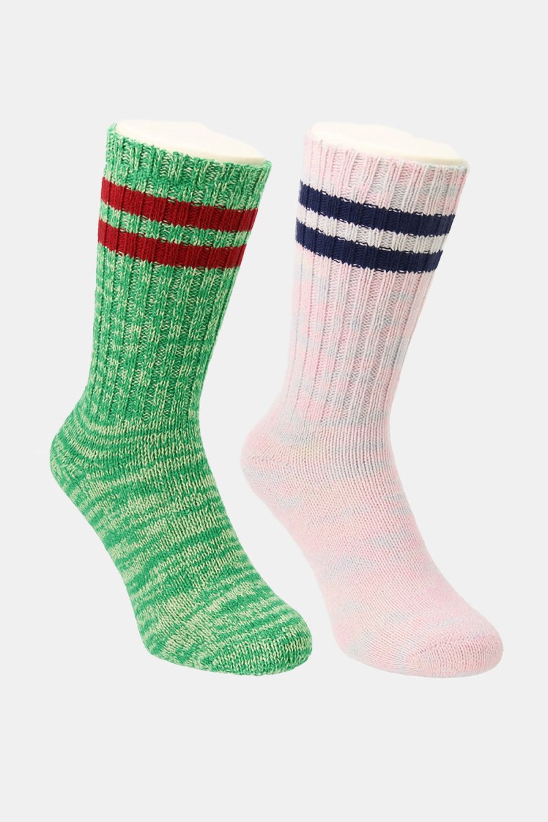 Anonymous Ism Two - Pack Ribbed Recycled Cotton Socks (Green/Pink) | Socks