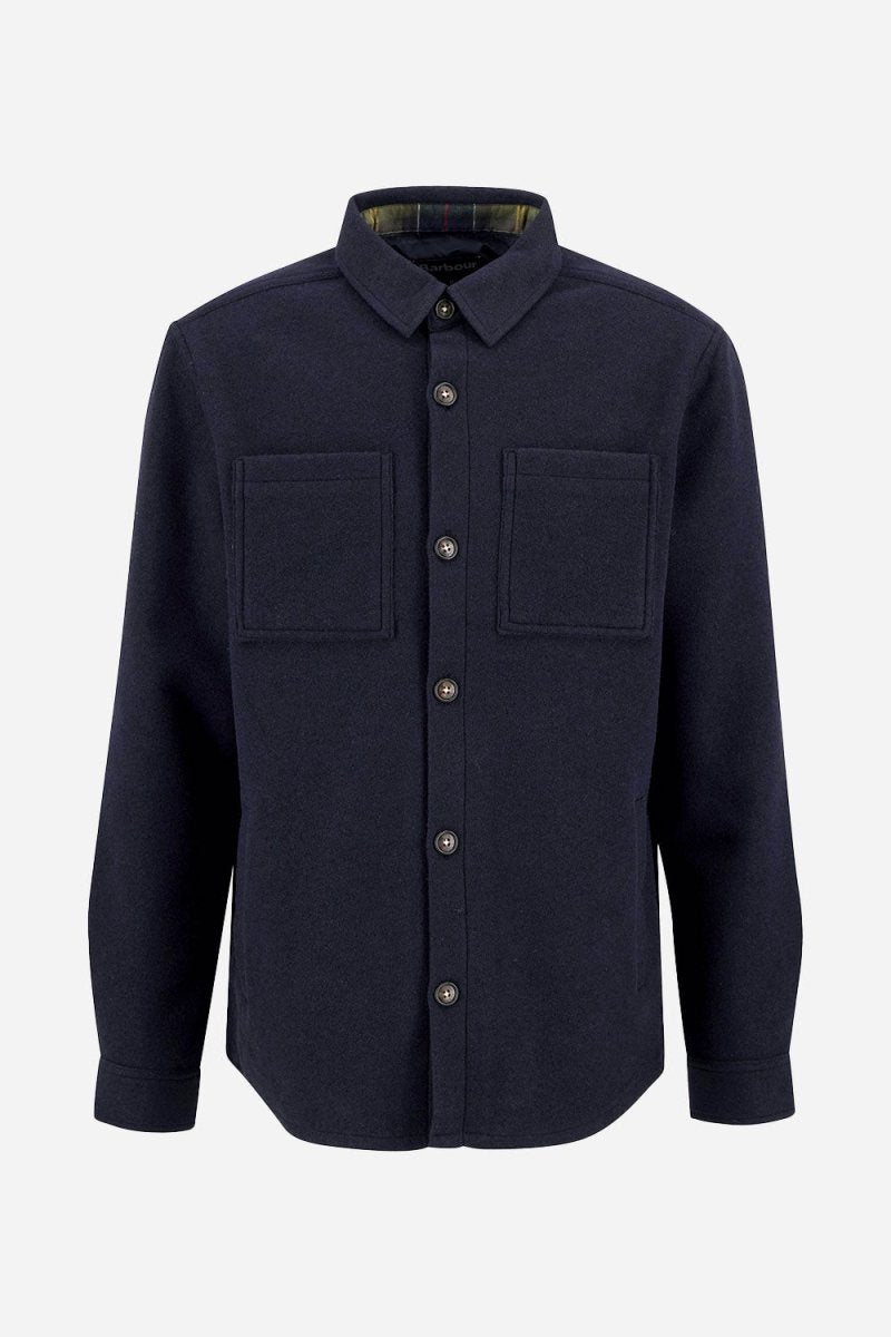 Barbour Marlow Tailored Wool Blend Overshirt (Navy Marl) | Shirts