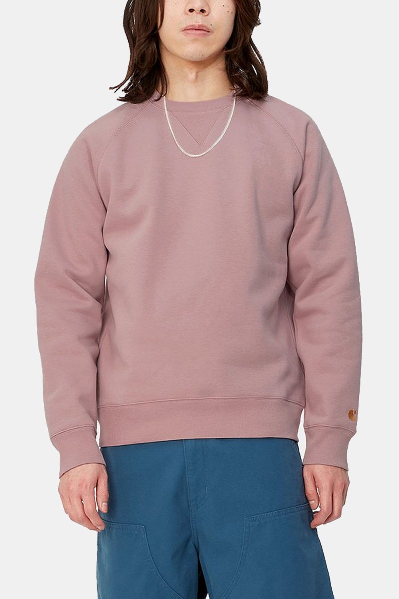 Carhartt WIP Chase Sweatshirt (Glassy Pink/Gold) | Sweaters