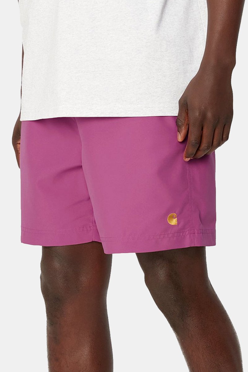 Carhartt WIP Chase Swim Trunks (Magenta/Gold) | Shorts