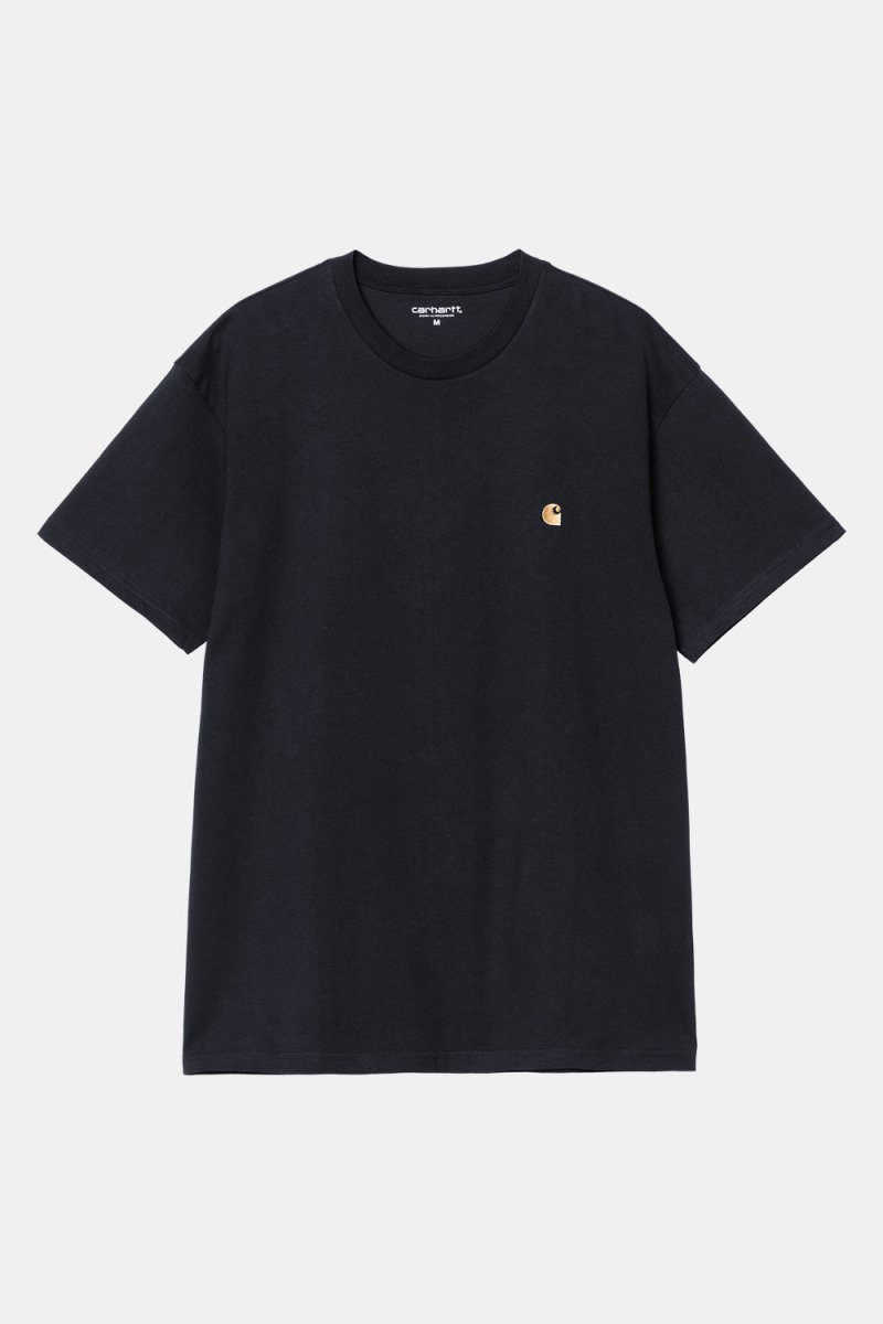 Carhartt WIP Short Sleeve Chase T-Shirt (Dark Navy/Gold) | T-Shirts
