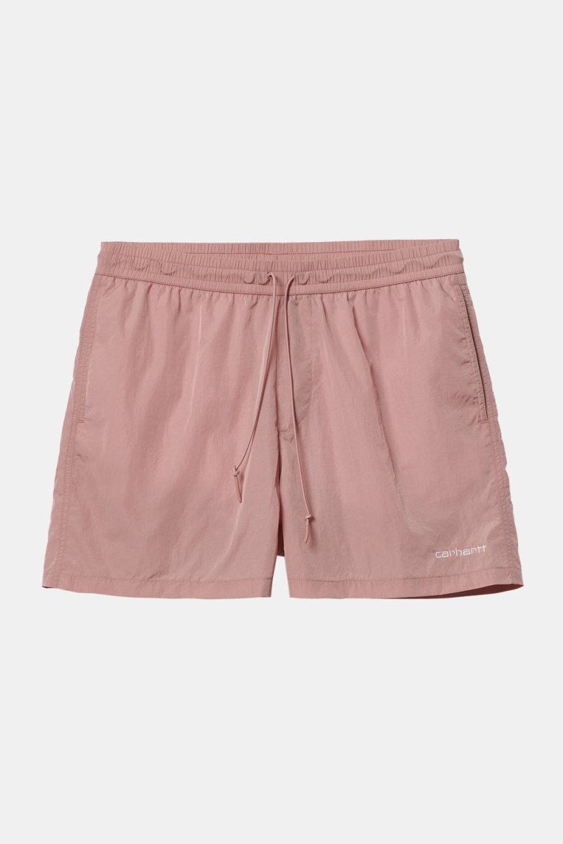 Carhartt WIP Tobes Swim Trunks (Glassy Pink/White) | Shorts