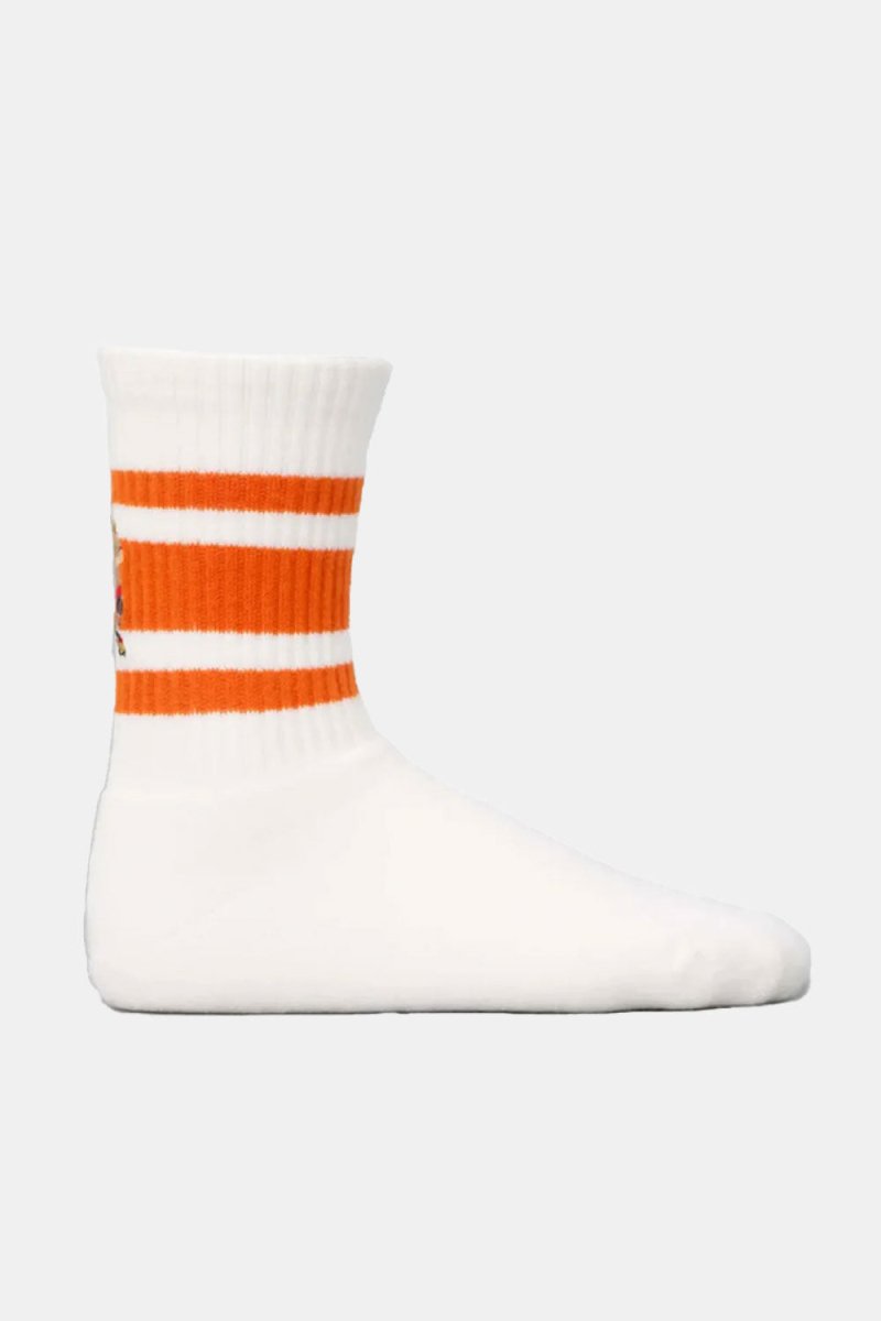 Decka Socks Embroidered Skater Socks (Skater/Orange) | Socks