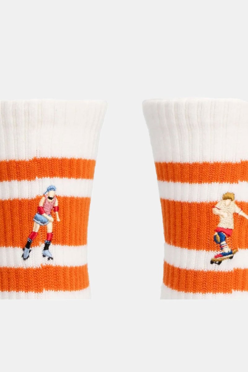 Decka Socks Embroidered Skater Socks (Skater/Orange) | Socks