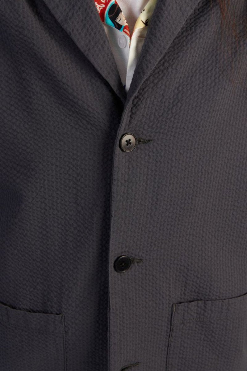 Edwin Edison Seersucker Blazer (Dark Grey) | Jackets