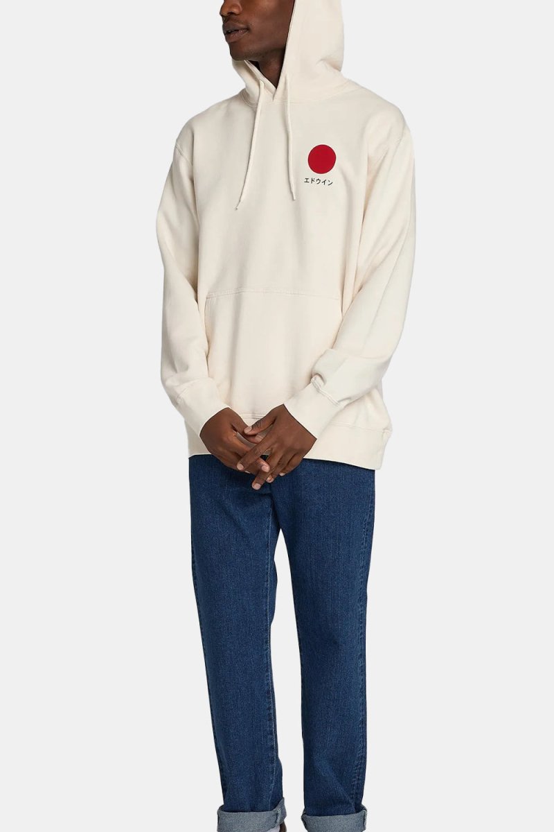 Edwin Japanese Sun Hooded Sweatshirt (Whisper White) | Sweaters