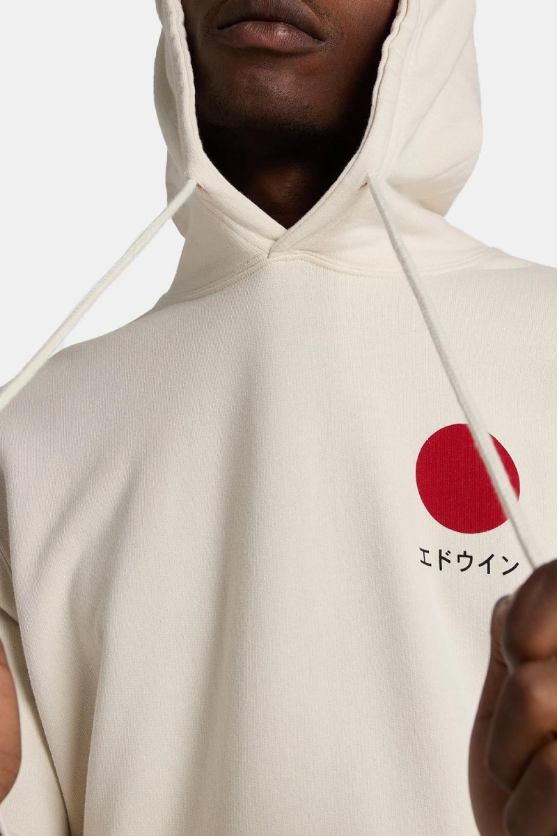 Edwin Japanese Sun Hooded Sweatshirt (Whisper White) | Sweaters