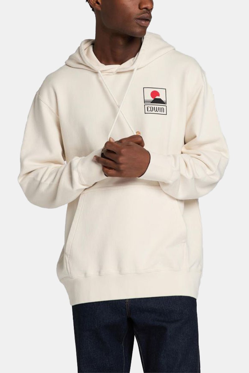 Edwin Sunset On Mount Fuji Hooded Sweatshirt (Whisper White) | Sweaters