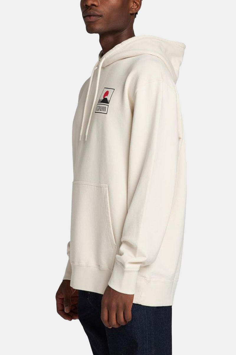 Edwin Sunset On Mount Fuji Hooded Sweatshirt (Whisper White) | Sweaters