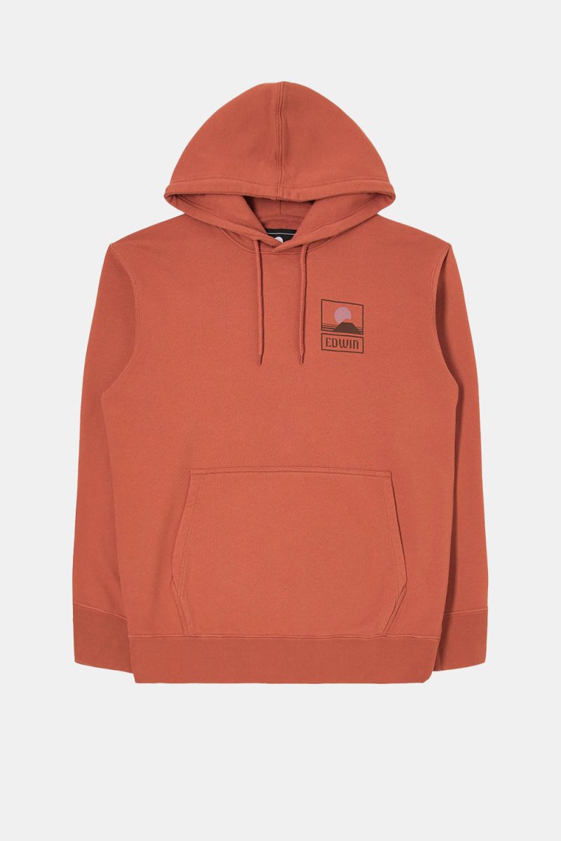 Edwin Sunset on Mount Fuji Hoodie Sweat (Baked Clay) | Sweaters