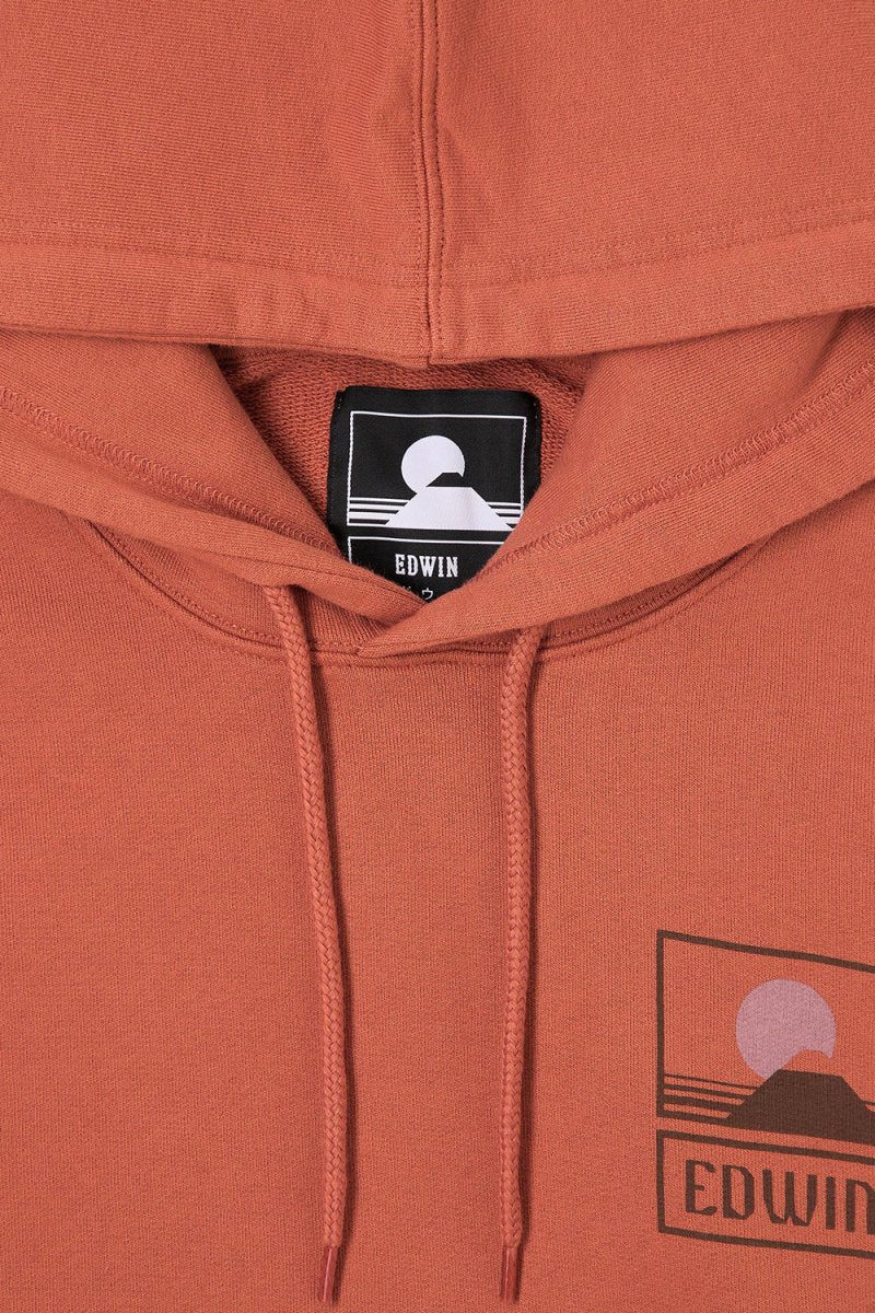 Edwin Sunset on Mount Fuji Hoodie Sweat (Baked Clay) | Sweaters