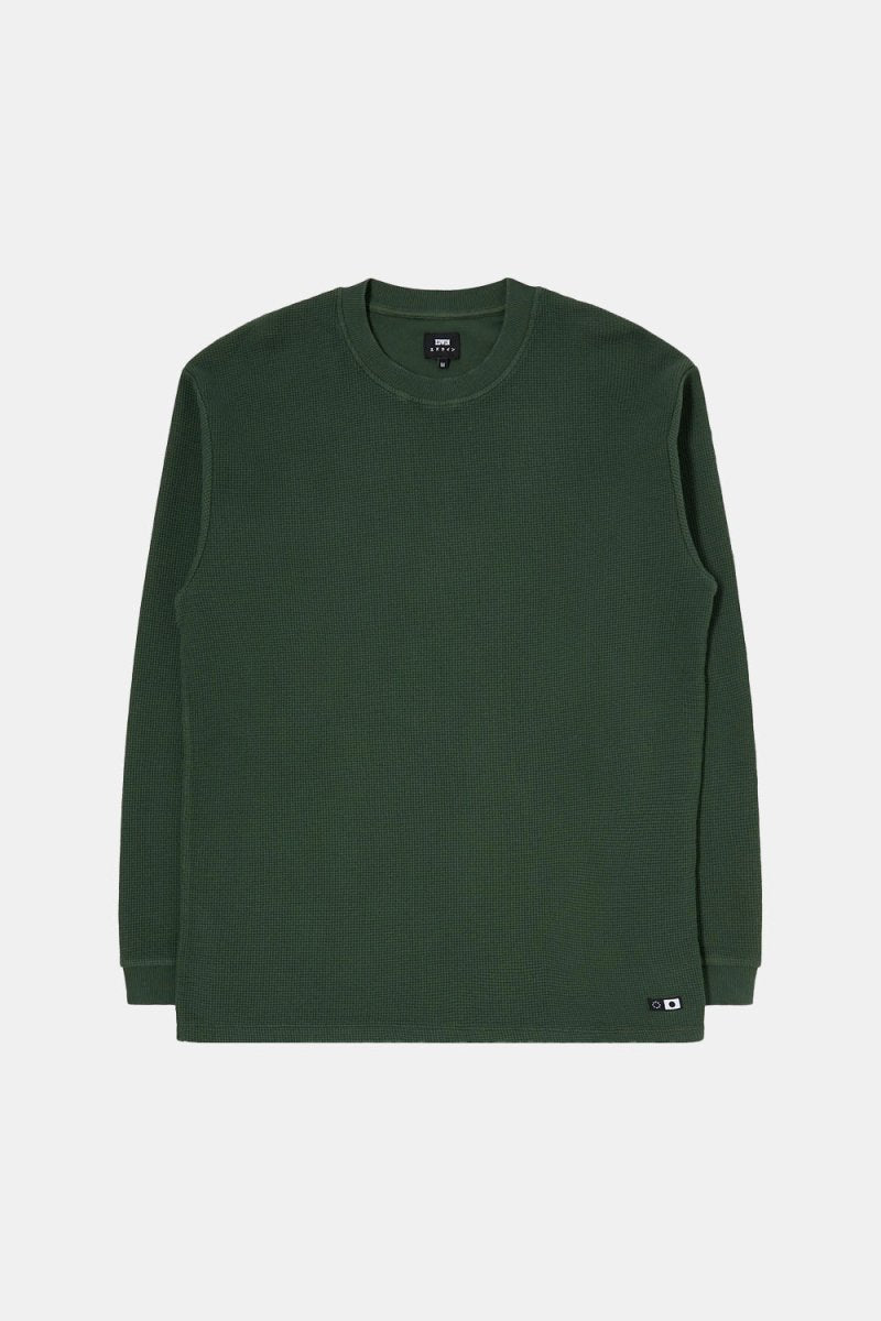 Edwin Waffle Dizzy Long Sleeve T-Shirt (Kombu Green Pigment) | T-Shirts