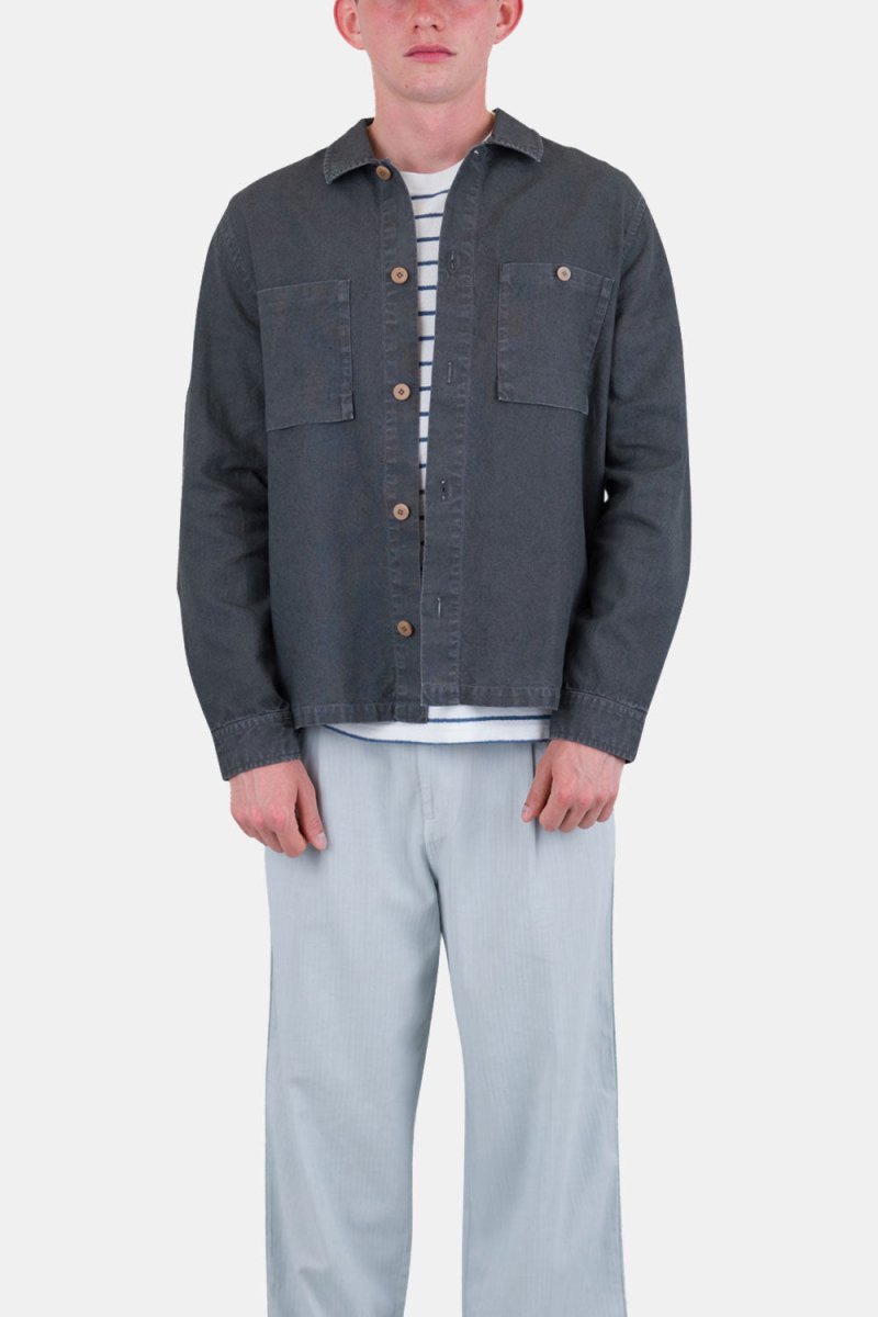 Folk Patch Overshirt (Charcoal Hemp Canvas) | Shirts