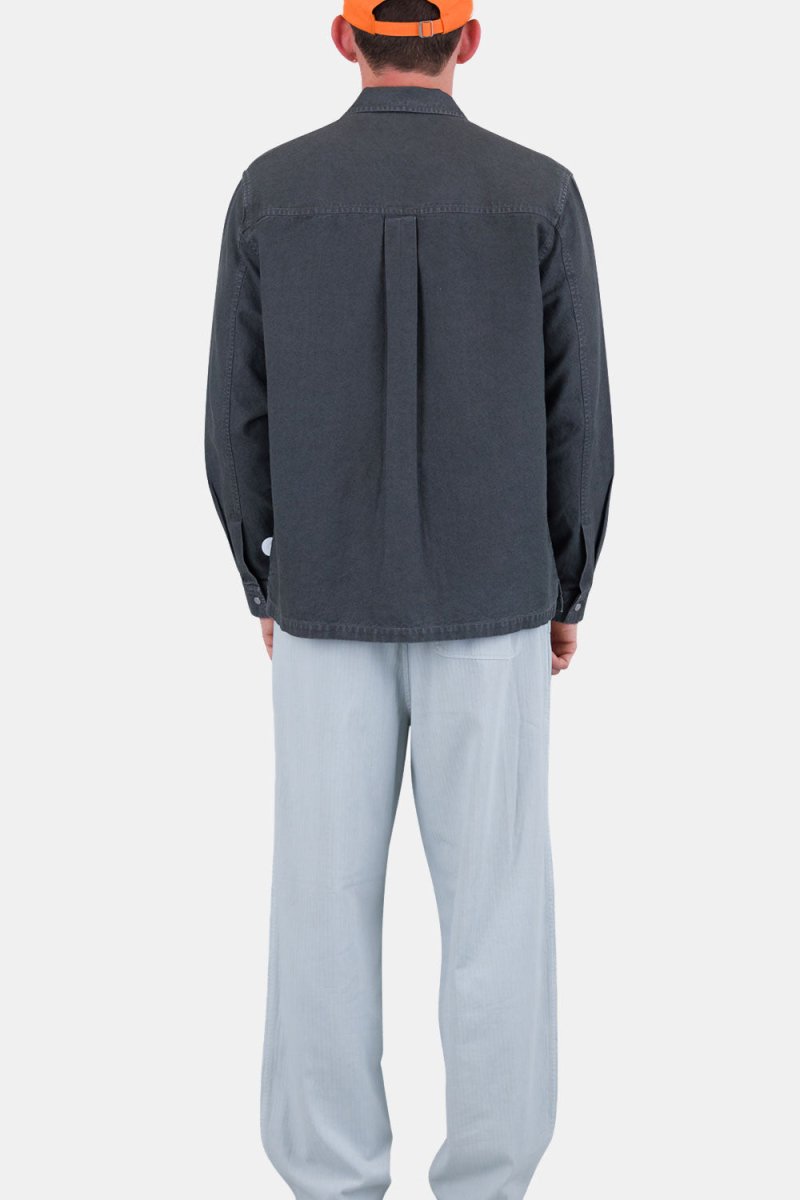 Folk Patch Overshirt (Charcoal Hemp Canvas) | Shirts