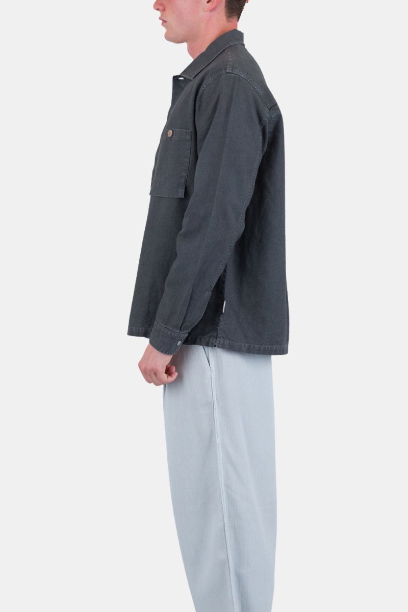 Folk Patch Overshirt (Charcoal Hemp Canvas) | Shirts