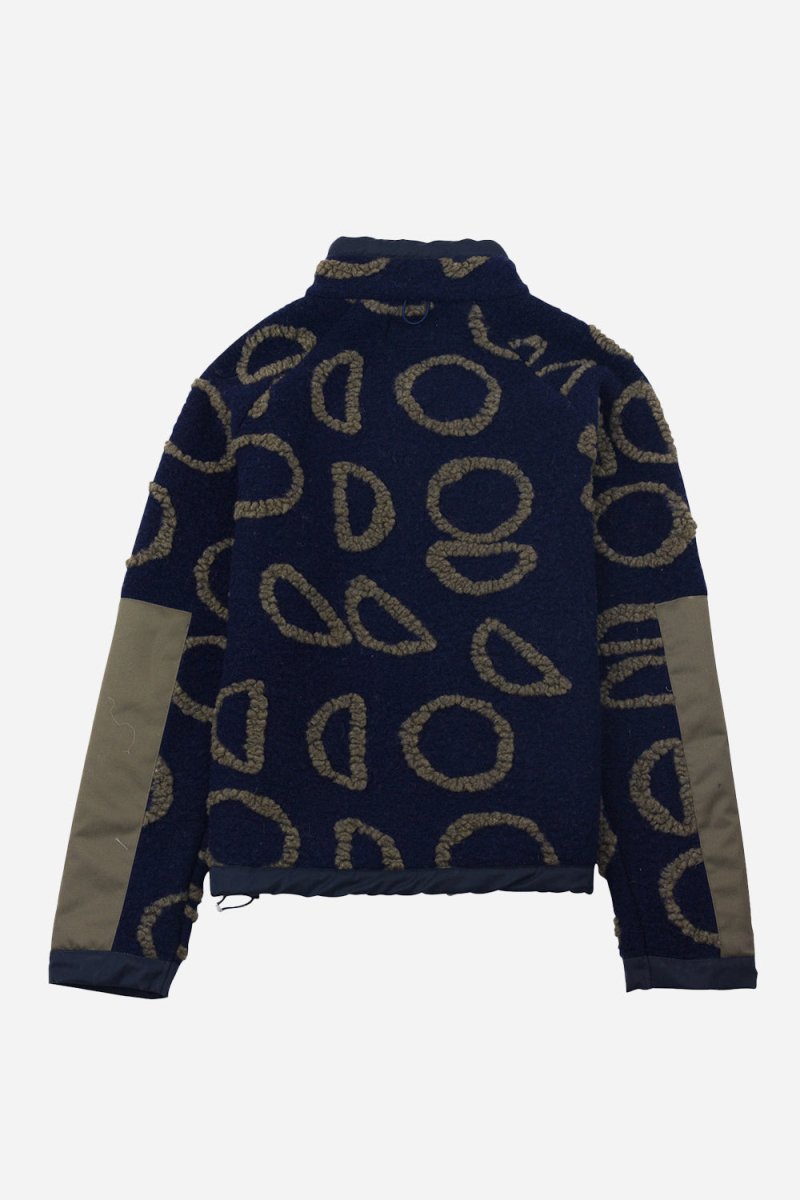Folk Signal Fleece (Navy Circle Jacquard) | Sweaters