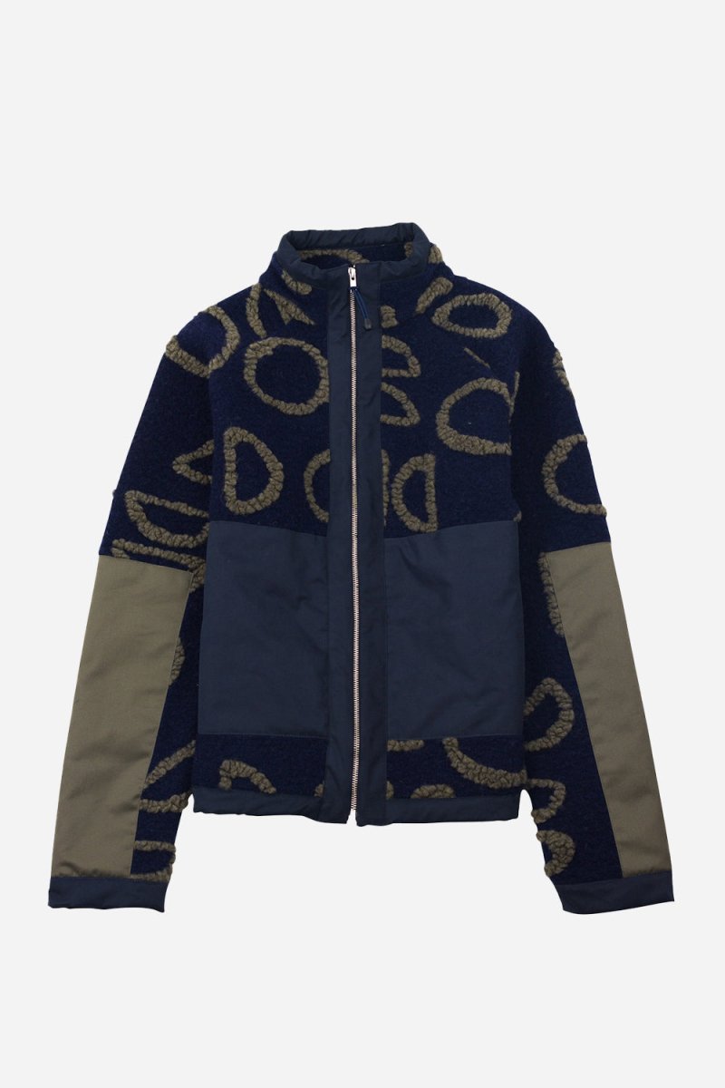 Folk Signal Fleece (Navy Circle Jacquard) | Sweaters