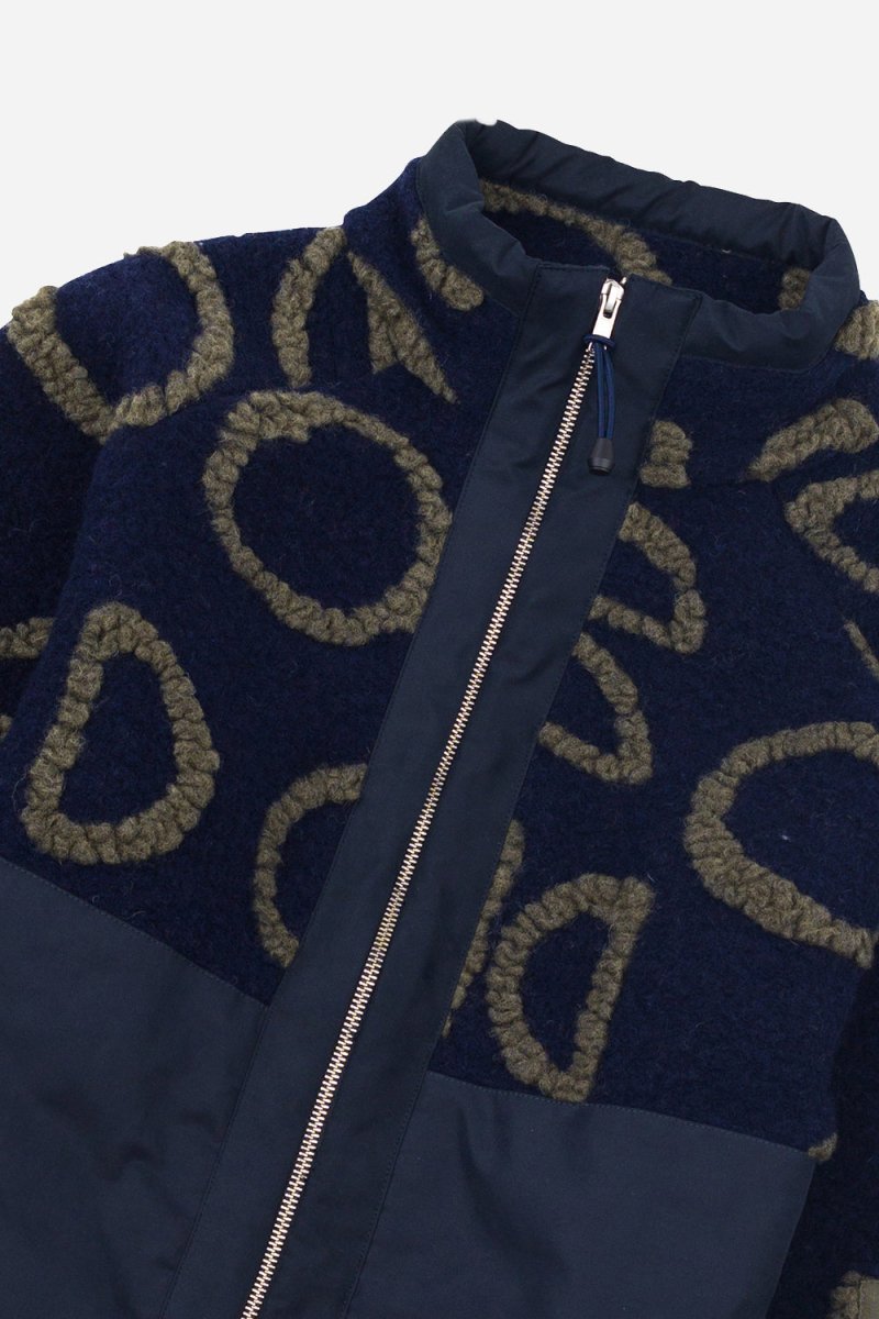 Folk Signal Fleece (Navy Circle Jacquard) | Sweaters