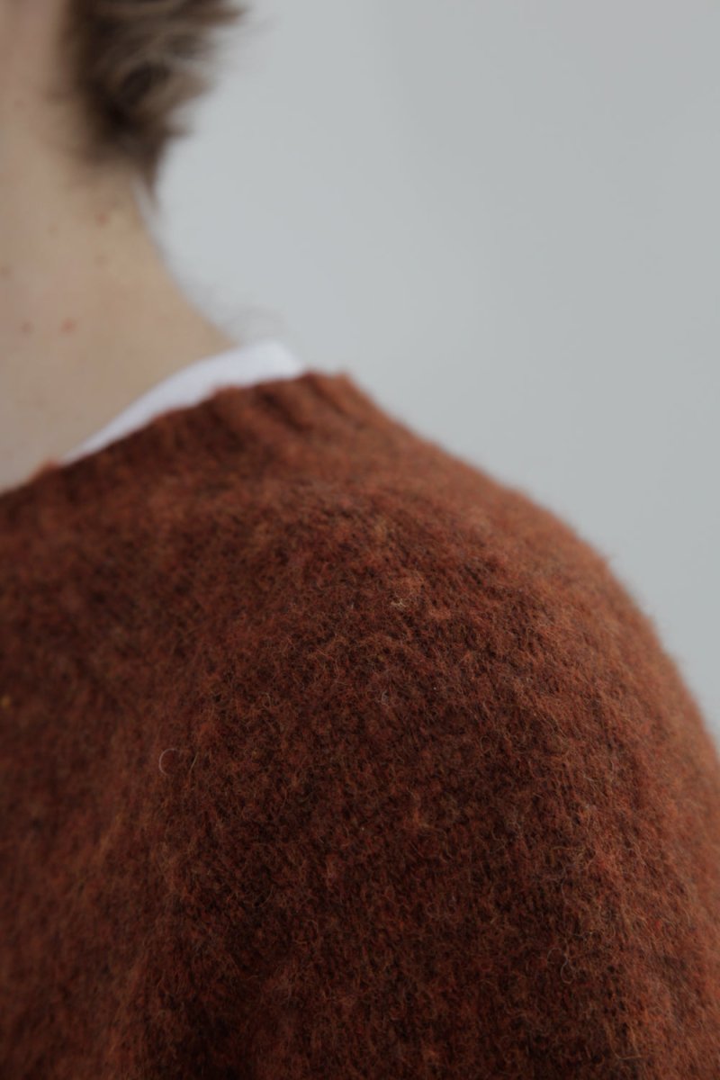 Half Dozen Super-Soft Double Brushed Crew Neck Knitted Jumper (Rust) | Knitwear