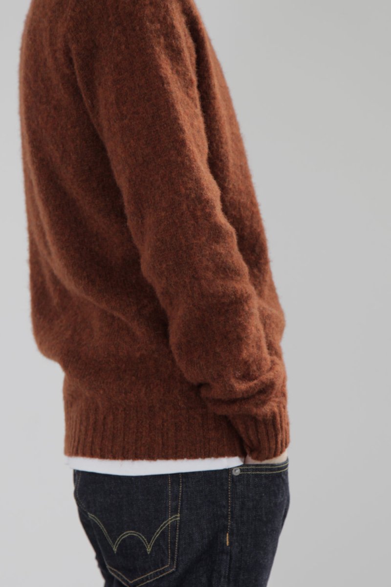 Half Dozen Super-Soft Double Brushed Crew Neck Knitted Jumper (Rust) | Knitwear