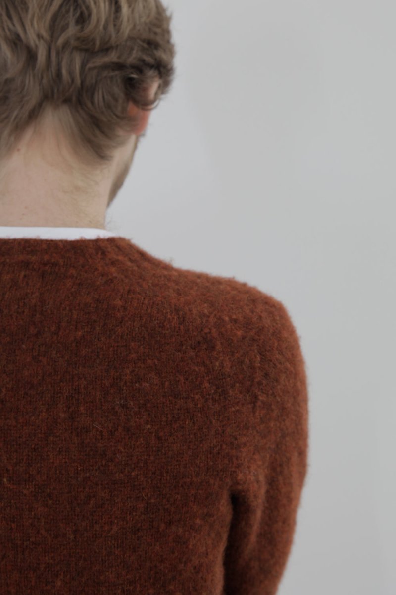 Half Dozen Super-Soft Double Brushed Crew Neck Knitted Jumper (Rust) | Knitwear