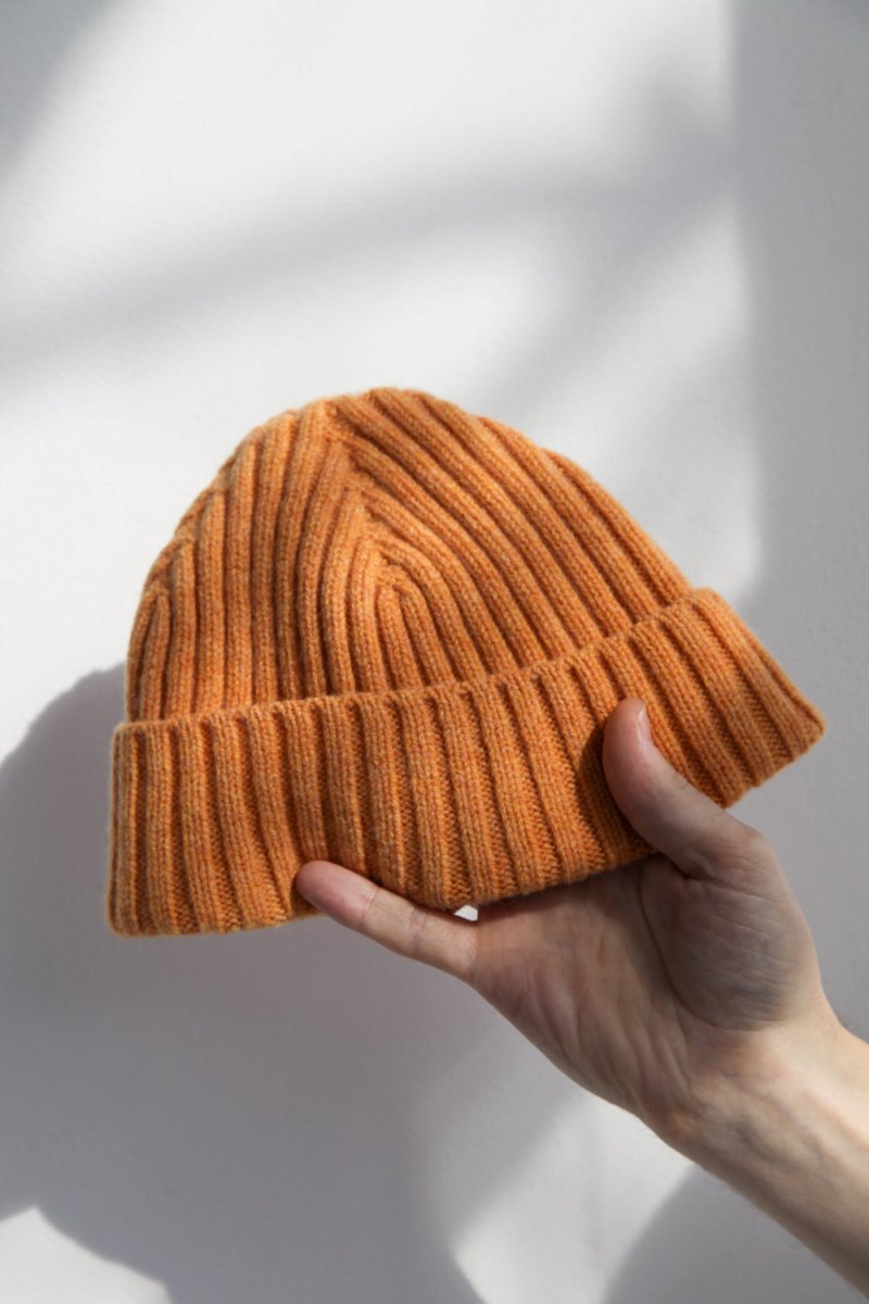 Half Dozen Super-Soft Lambswool Fisherman Beanie (Citrus Yellow) | Hats