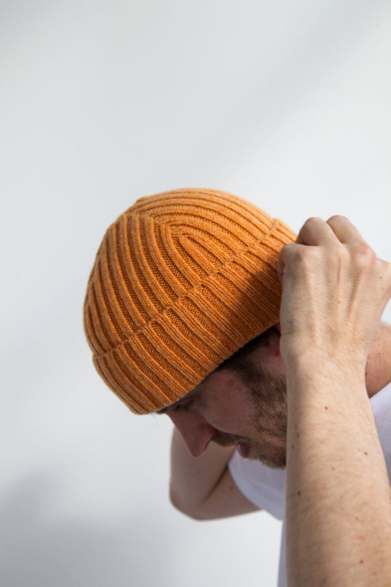 Half Dozen Super-Soft Lambswool Fisherman Beanie (Citrus Yellow) | Hats