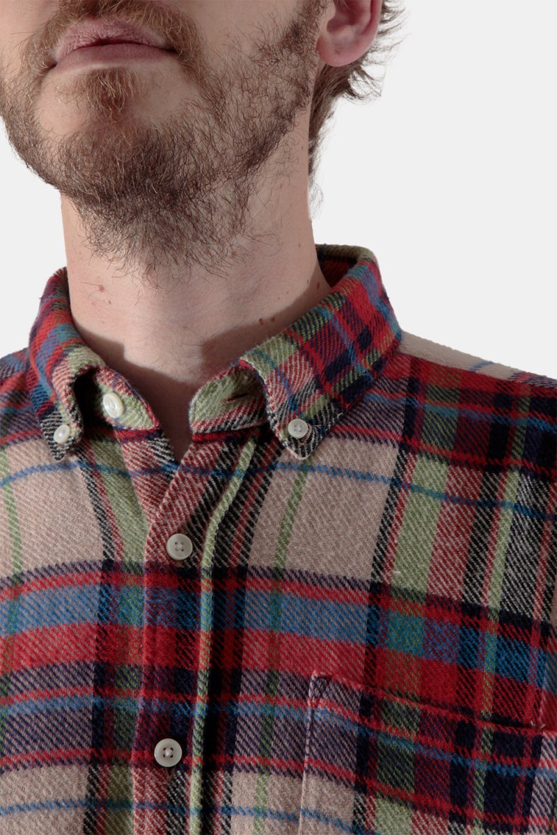 Portuguese Flannel Crush ESP Check Shirt (Red / Ecru) | Shirts