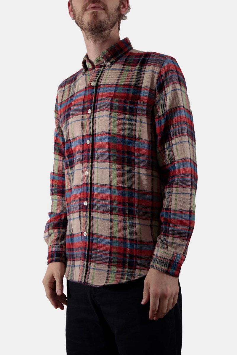 Portuguese Flannel Crush ESP Check Shirt (Red / Ecru) | Shirts