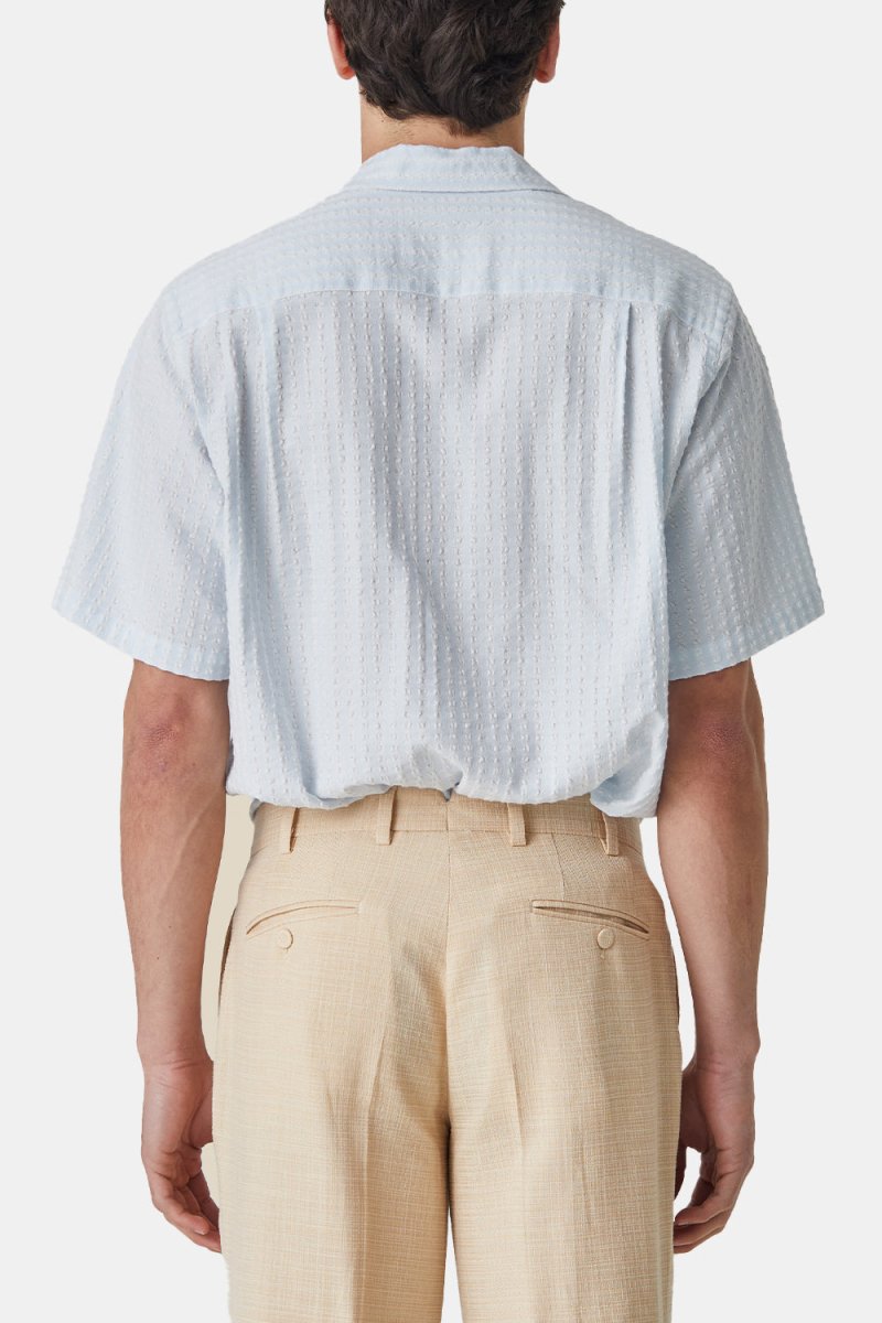 Portuguese Flannel Jacquard Chambray Shirt (Light Blue) | Shirts