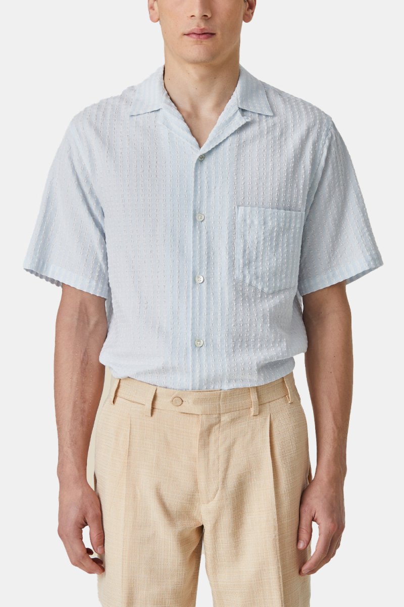 Portuguese Flannel Jacquard Chambray Shirt (Light Blue) | Shirts