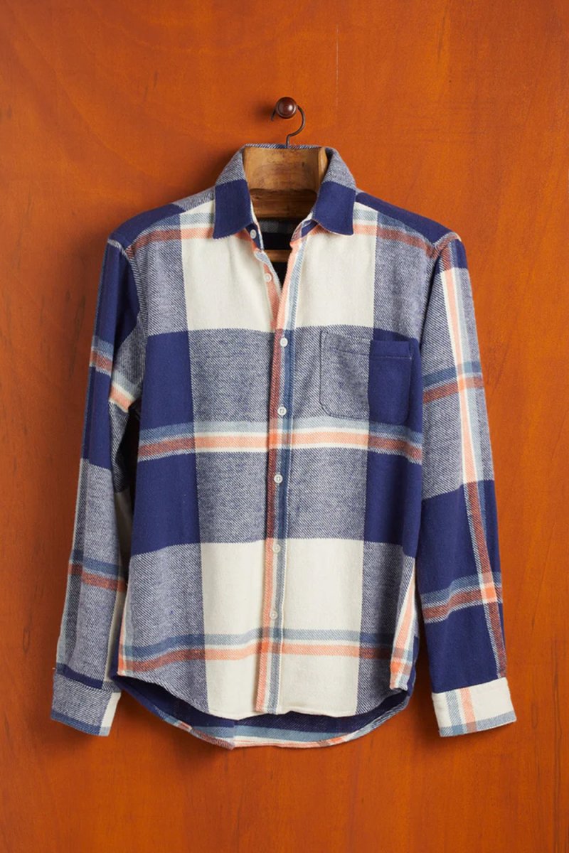 Portuguese Flannel Tape ESP BD Shirt (White/Blue) | Shirts