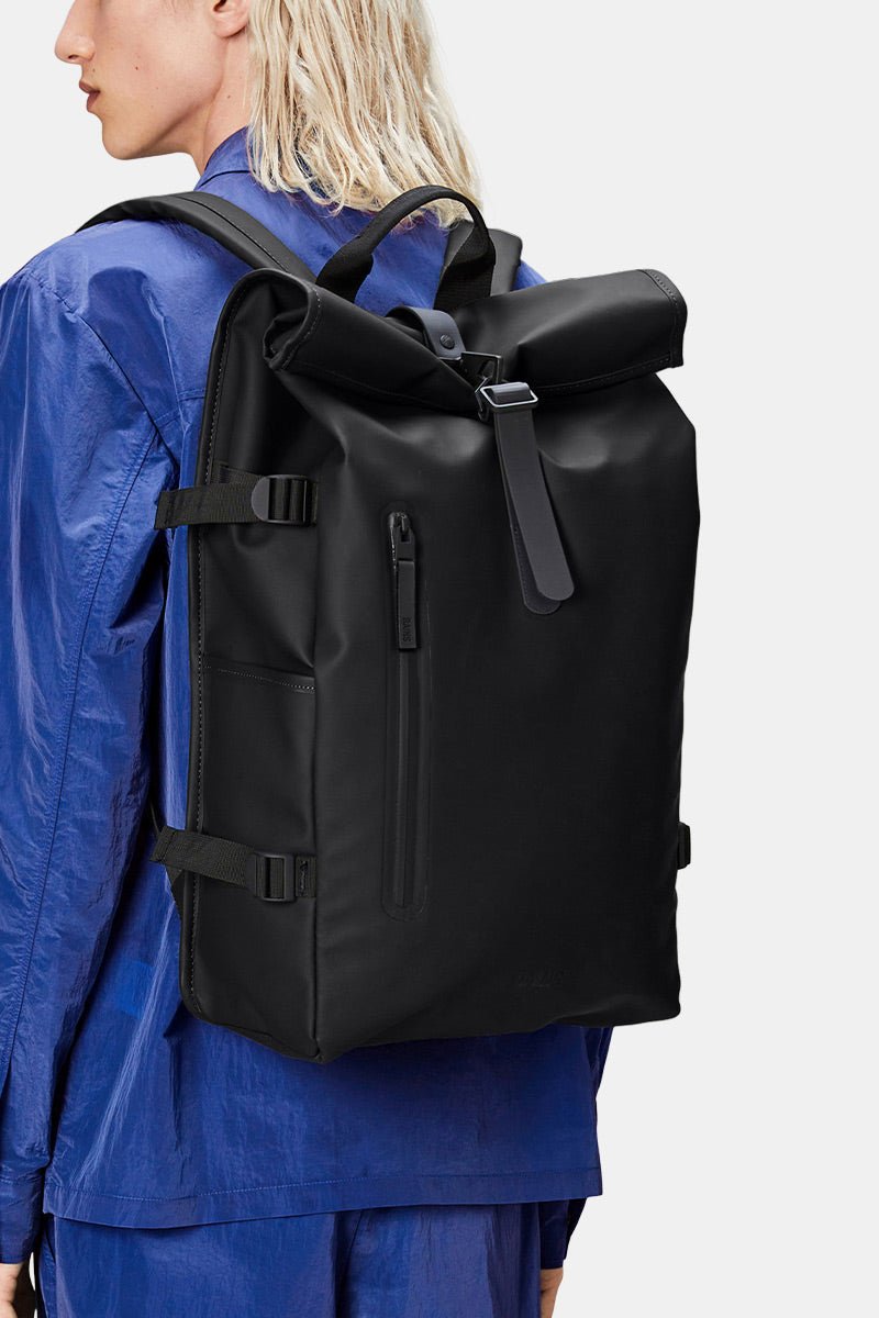 rains backpack - black Trail Mountaineer Rolltop The RAINS Backpack W3 is a sleek and functional accessory designed to offer both style and utility Rains Large Rolltop Rucksack W3
