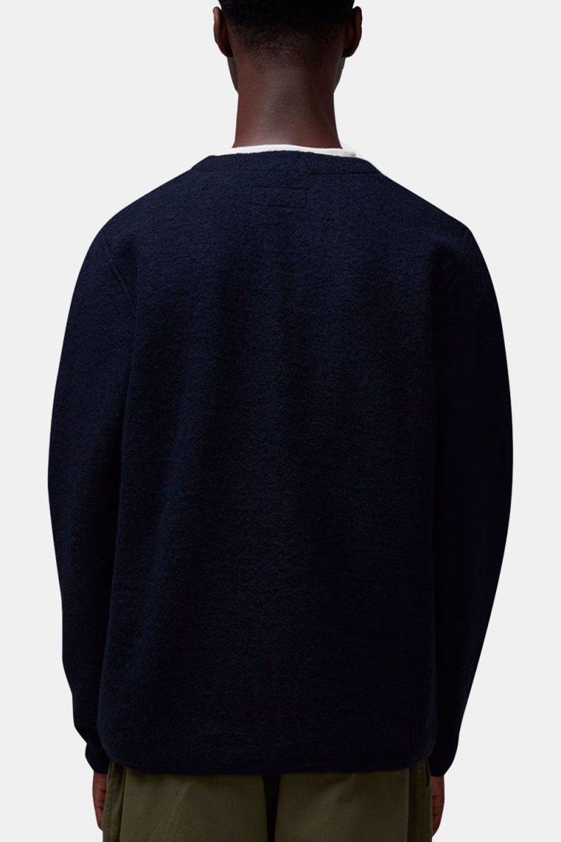 Universal Works Cardigan (Navy Wool Fleece) | Knitwear