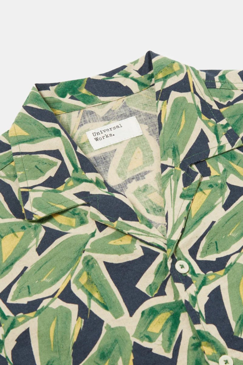 Universal Works Minari Artist Flower Lincot Shirt (Navy) | Shirts